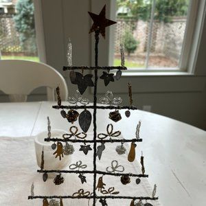 Hand made Christmas tree made of wire, zinc and brass.